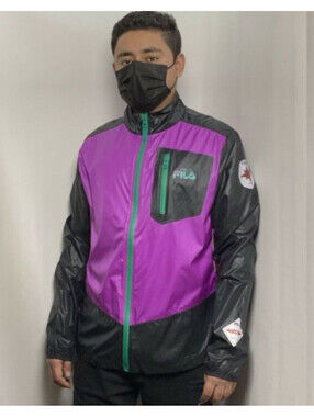 Men's Fila Purple | Black Windbreaker Track Jacket NWT